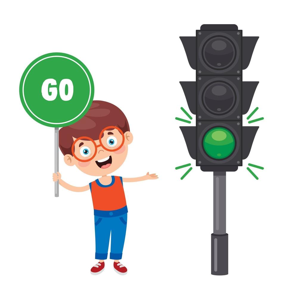 Traffic Concept With Cartoon Characters vector