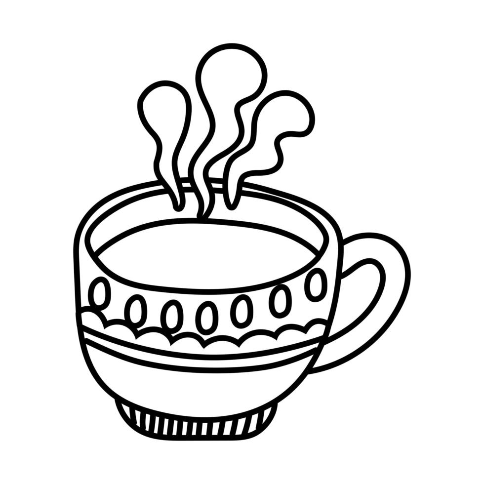 icono de estilo de línea de bebida de taza de café vector