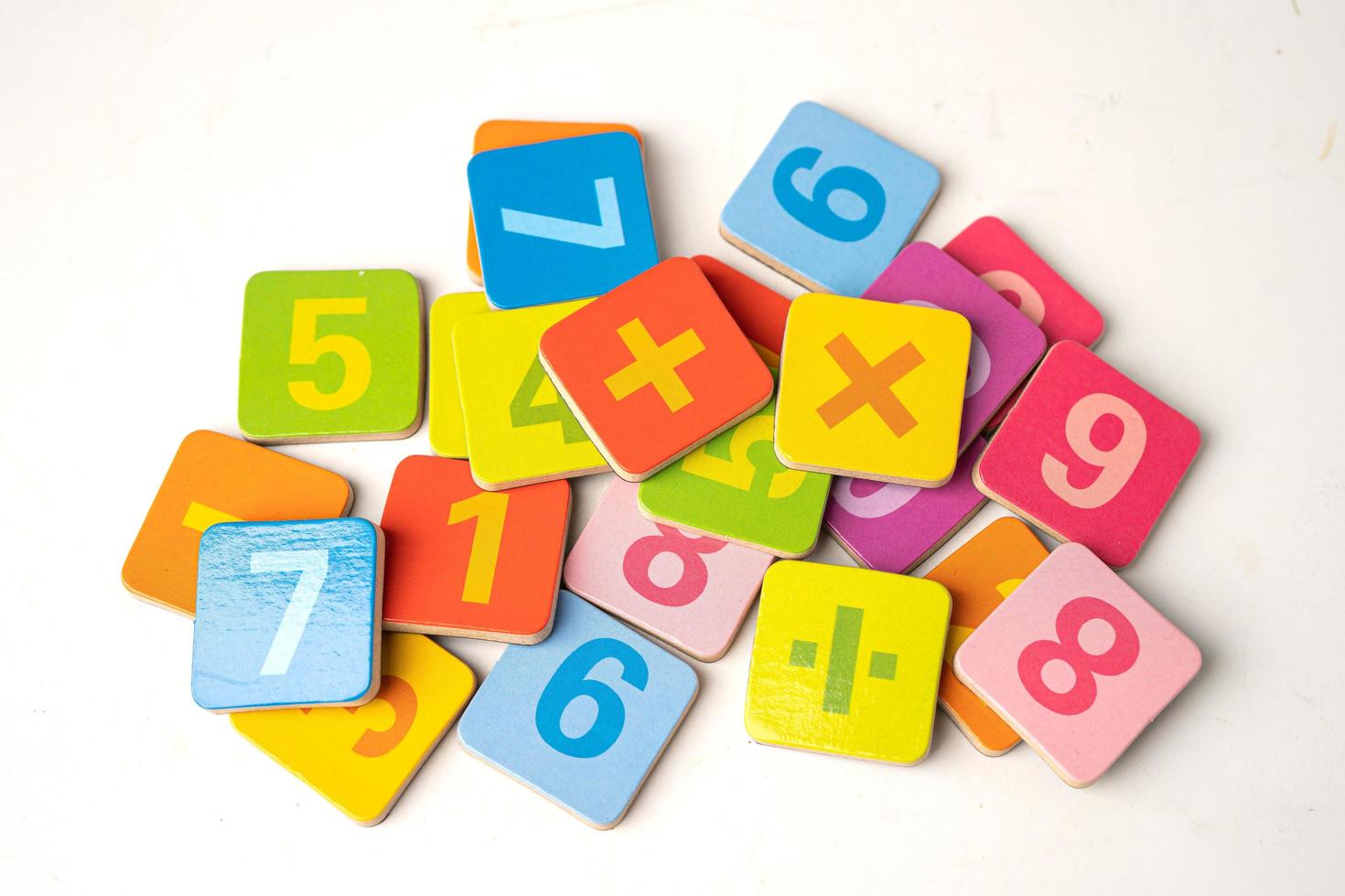 Math number colorful on white background photo