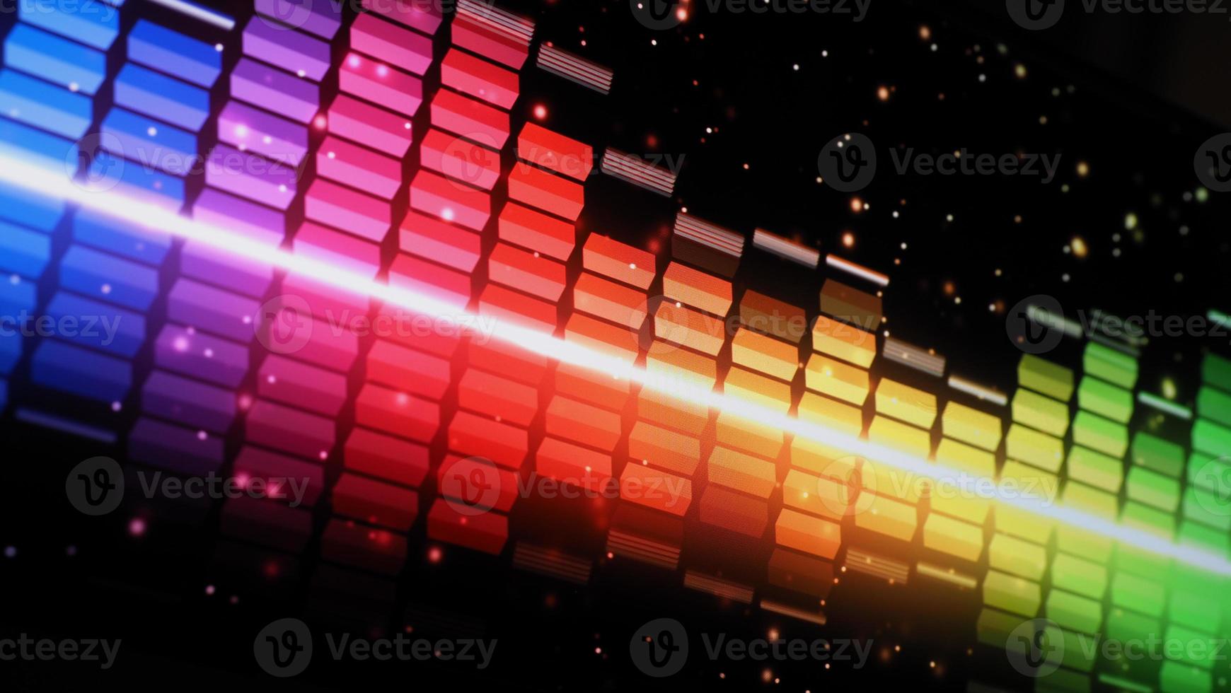 Audio waveform equalizer on black background photo