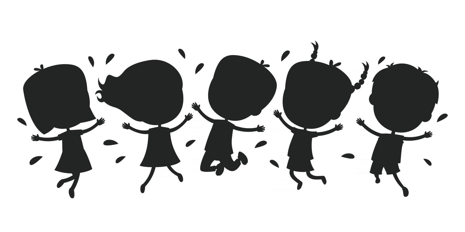 Concept Design With Kids Silhouette vector