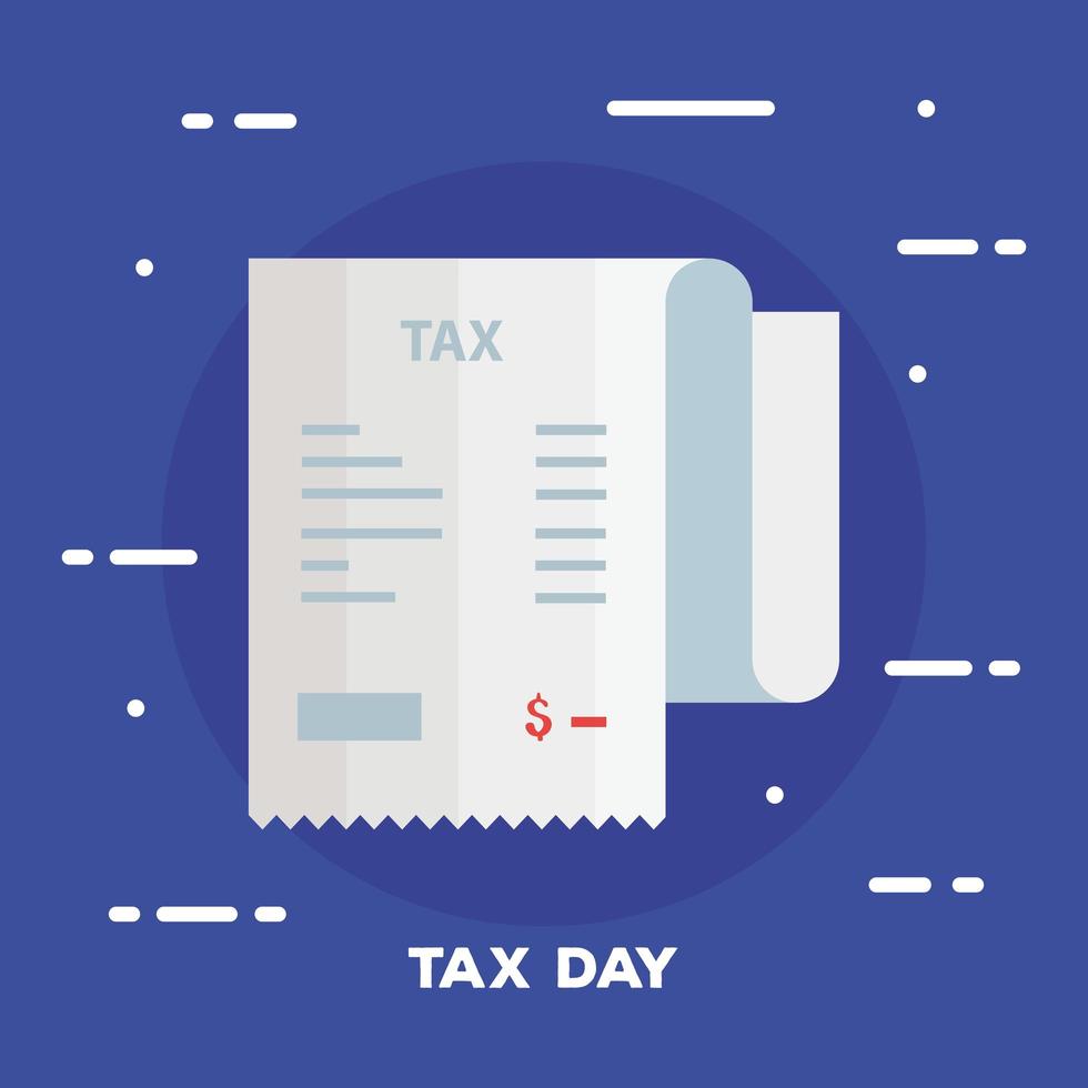tax day poster with voucher paper vector