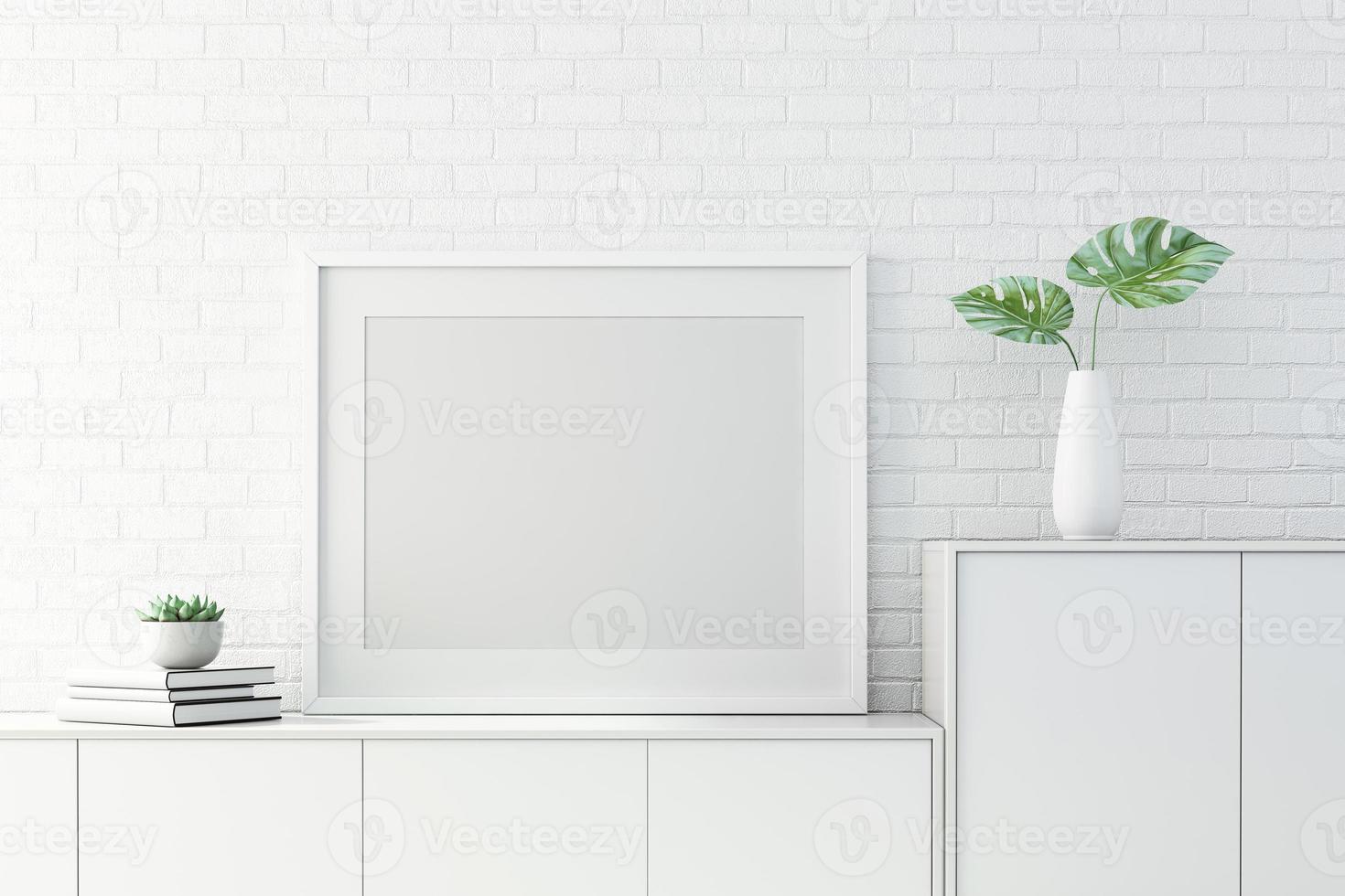 3d rendering of mock up interior design photo
