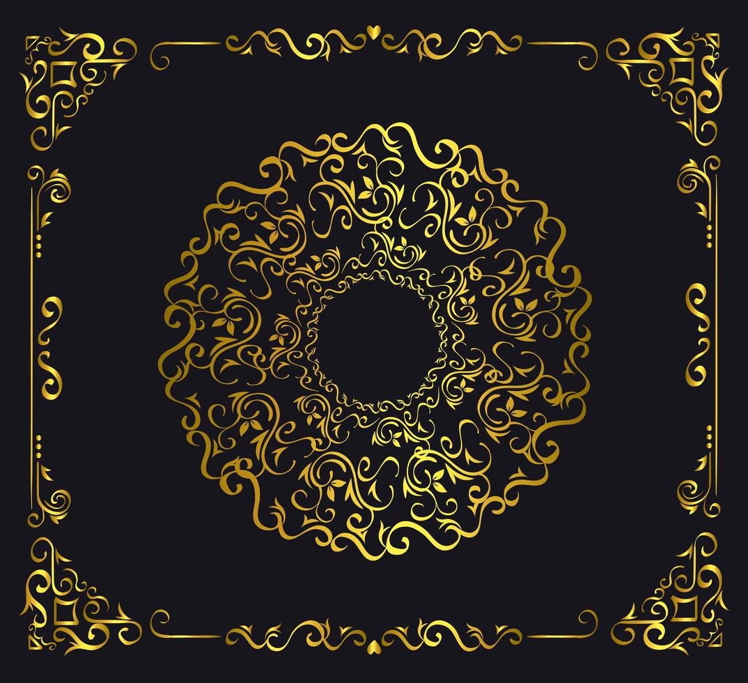 elegant golden ornamental frame icons vector