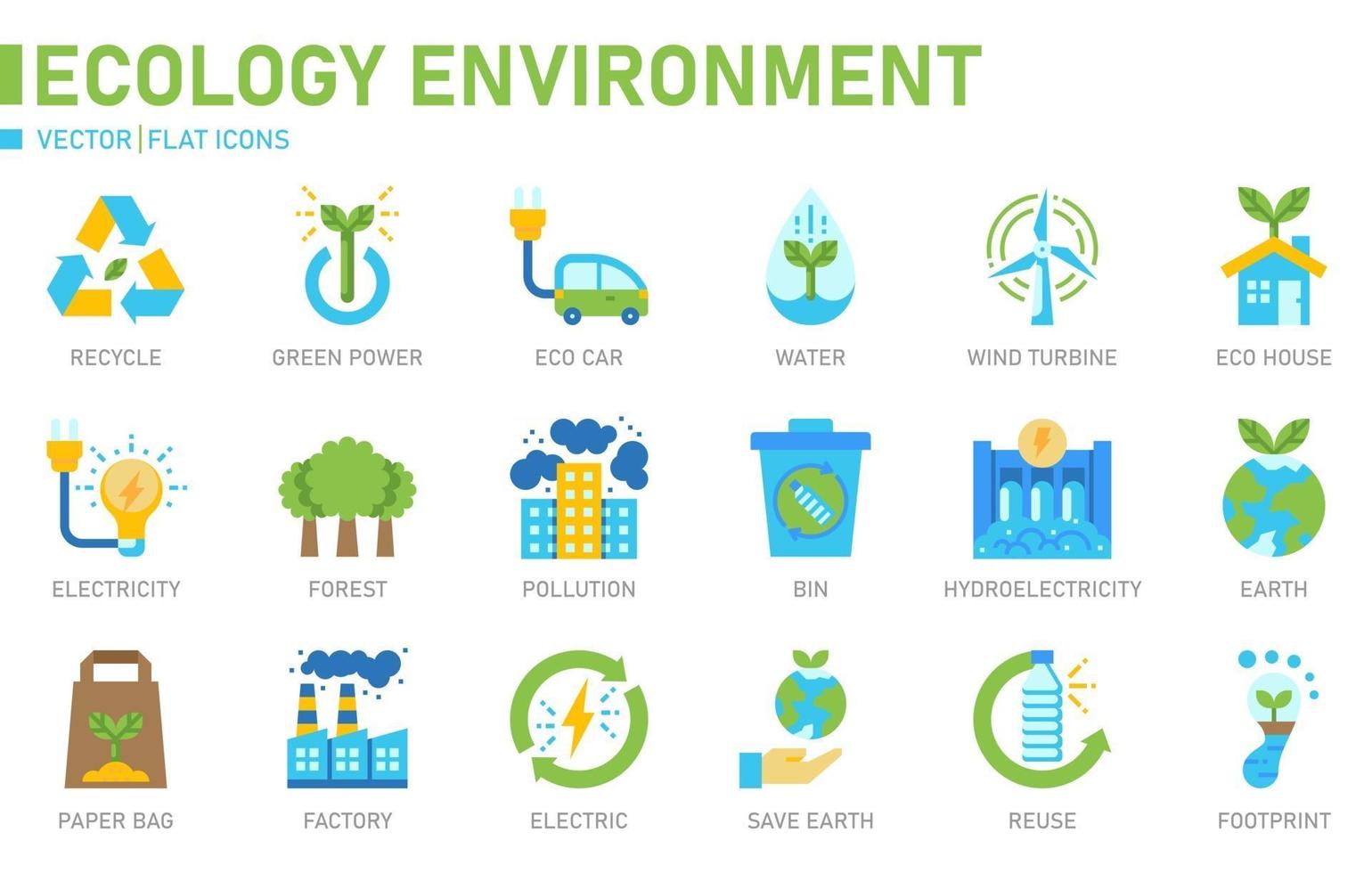 Ecology Environment Flat Icon vector