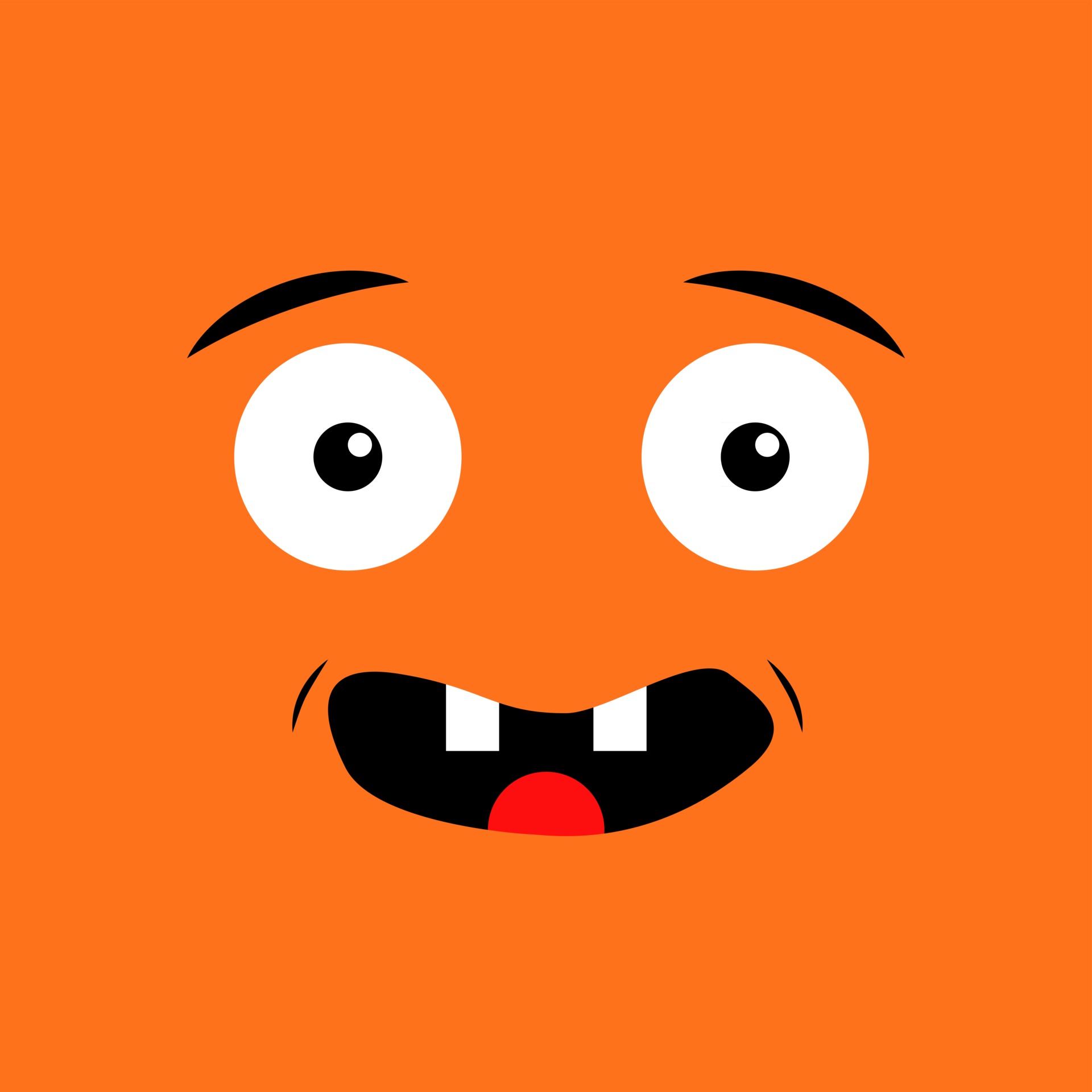 Cartoon face expression Kawaii manga doodle character with mouth and eyes  crazy sad confuse face emotion comic avatar isolated on orange background  Emotion squared Flat design 2578023 Vector Art at Vecteezy