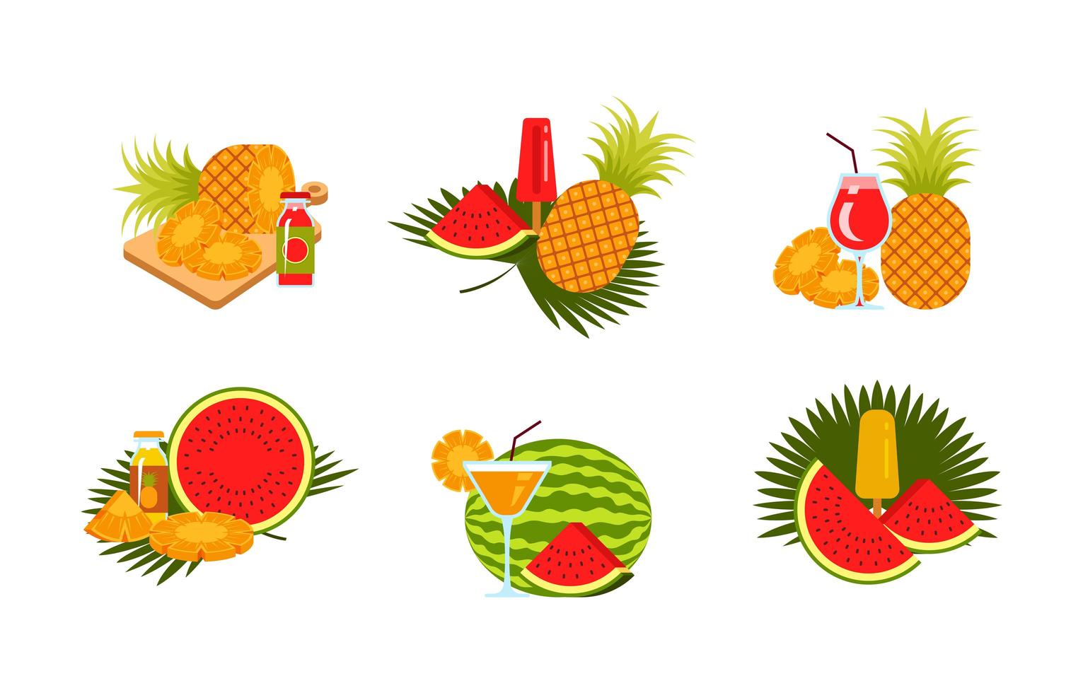 Summer Fruits Elements Pack vector