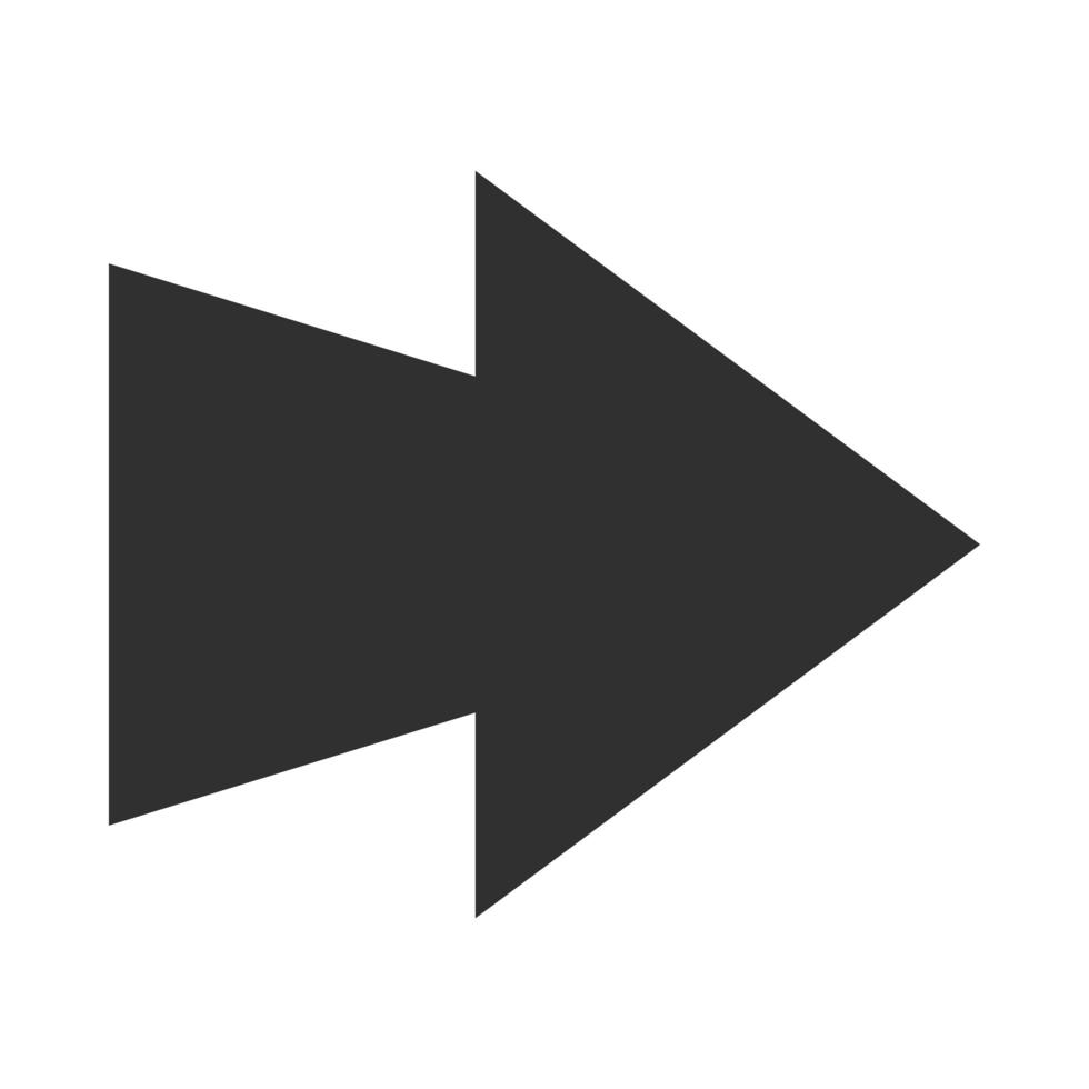 arrow direction related icon right pointed orientation silhouette style vector