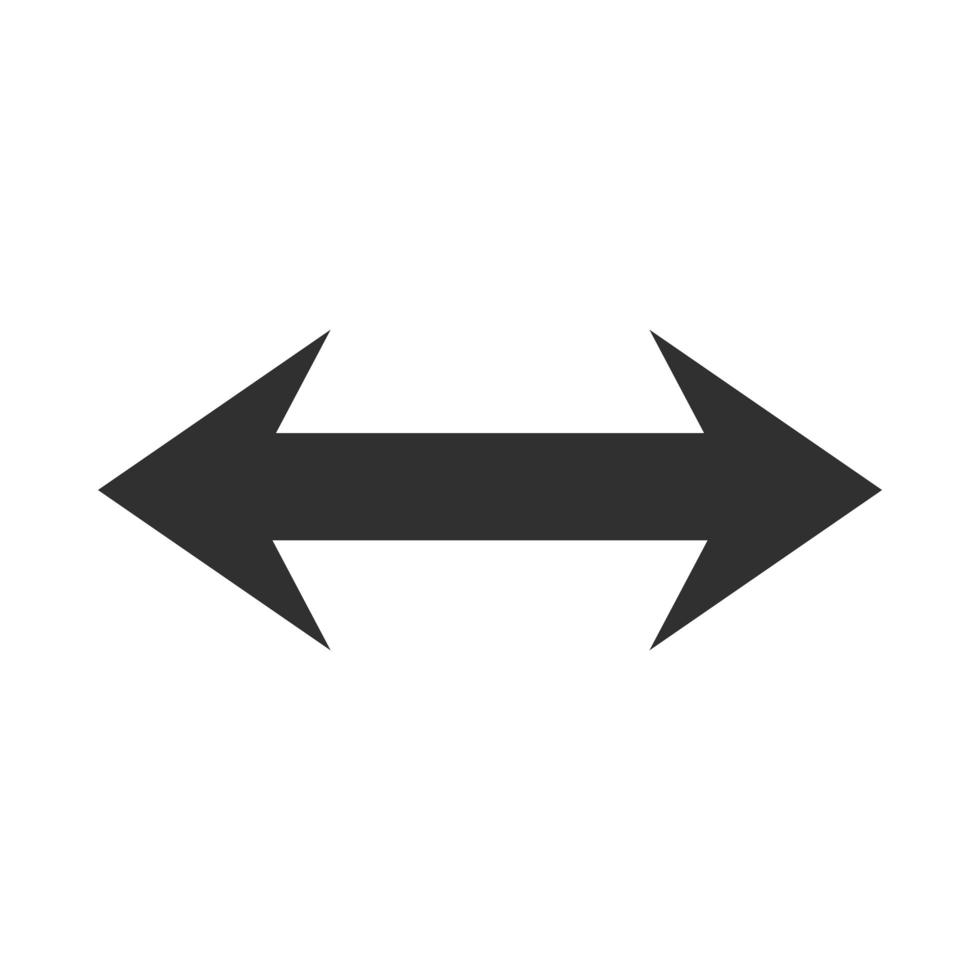 dirección de flecha icono relacionado flechas apuntan dos lados estilo de silueta vector