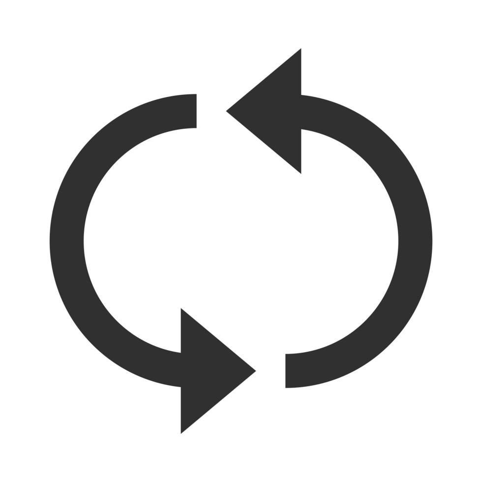 arrows icon shape pointer reload progress silhouette style vector