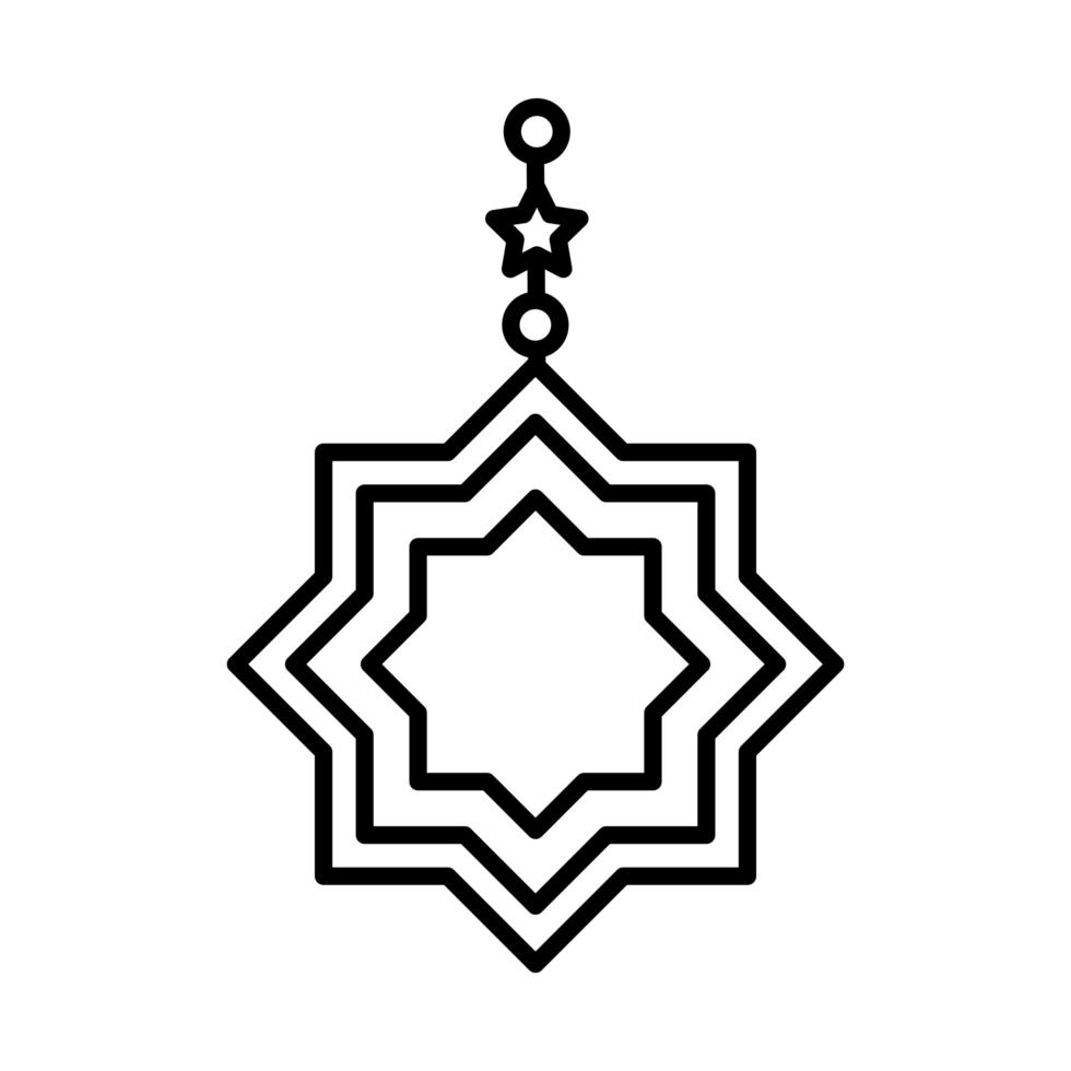 ornament eid mubarak islamic religious celebration line style icon vector