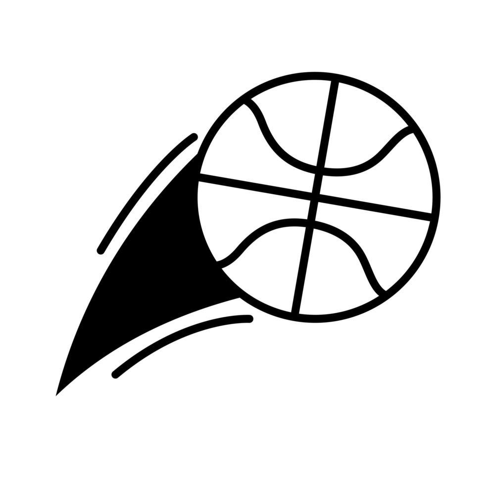 basketball game flying ball recreation sport silhouette style icon vector