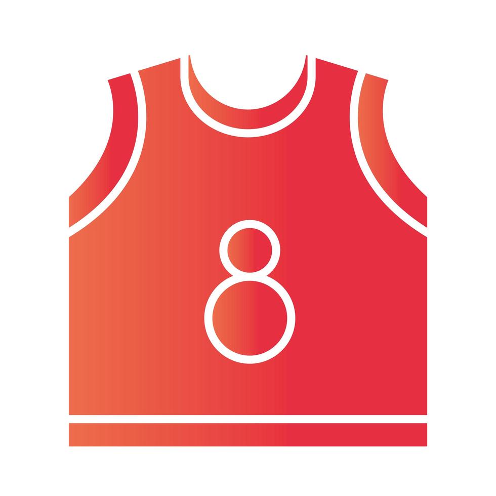 juego de baloncesto plantilla de equipo de jersey recreación deporte icono de estilo degradado vector