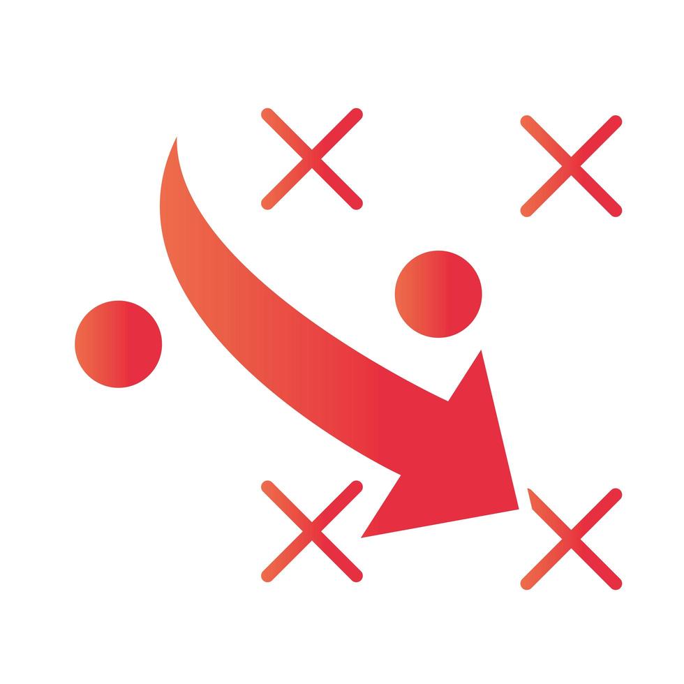 basketball strategy with game tactic recreation sport gradient style icon vector