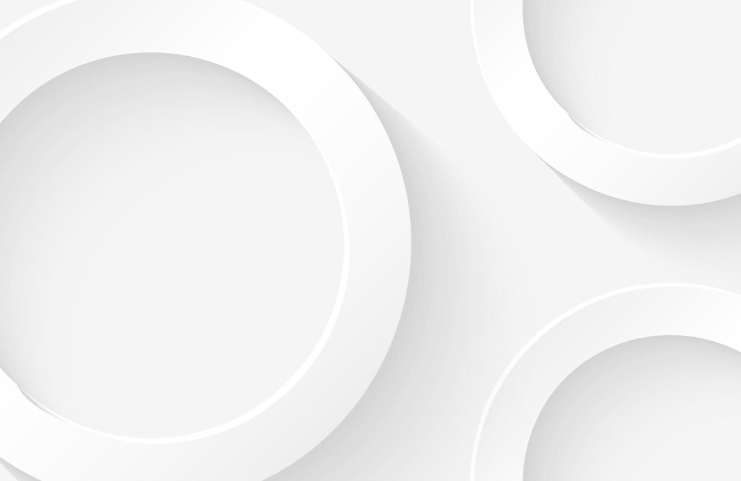 Modern minimal and clean white paper cut background with realistic circle shape. Elegant silver design vector