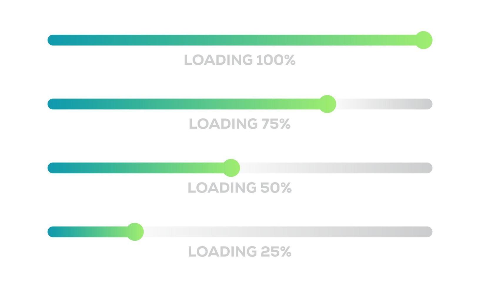 set of Loading bar vector illustration Progress visualization Loading status collection Web design elements Loading Infographic vector template