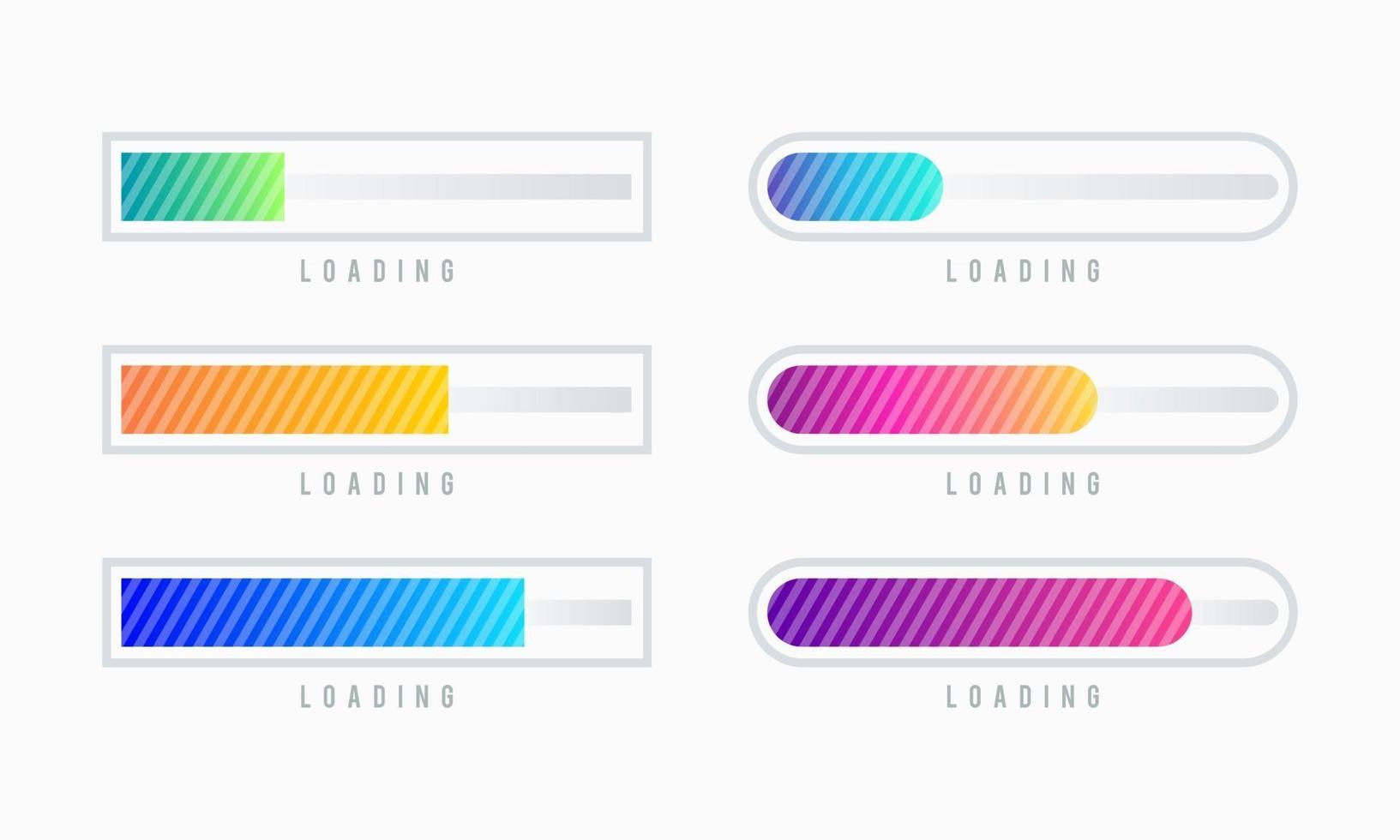 set of Loading bar vector illustration Progress visualization Loading status collection Web design elements Loading Infographic vector template