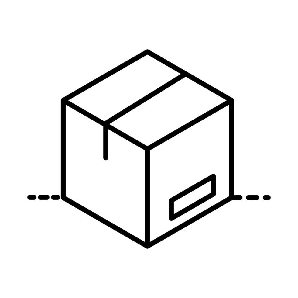 entrega embalaje caja de cartón distribución de carga logística envío de mercancías icono de estilo de línea vector