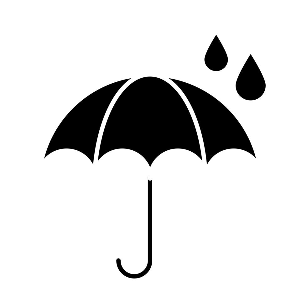 umbrella protection water isolated icon silhouette style icon vector