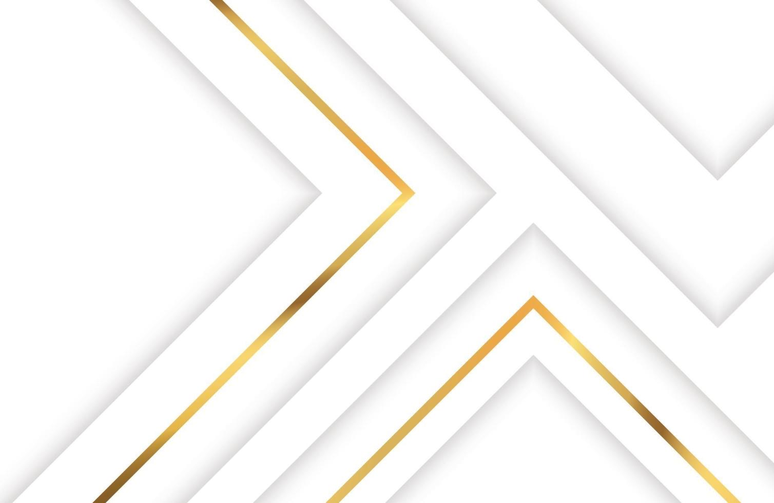 Fondo de tecnología con elemento geométrico blanco y dorado. Diseño geométrico elegante moderno abstracto con vector de línea dorada