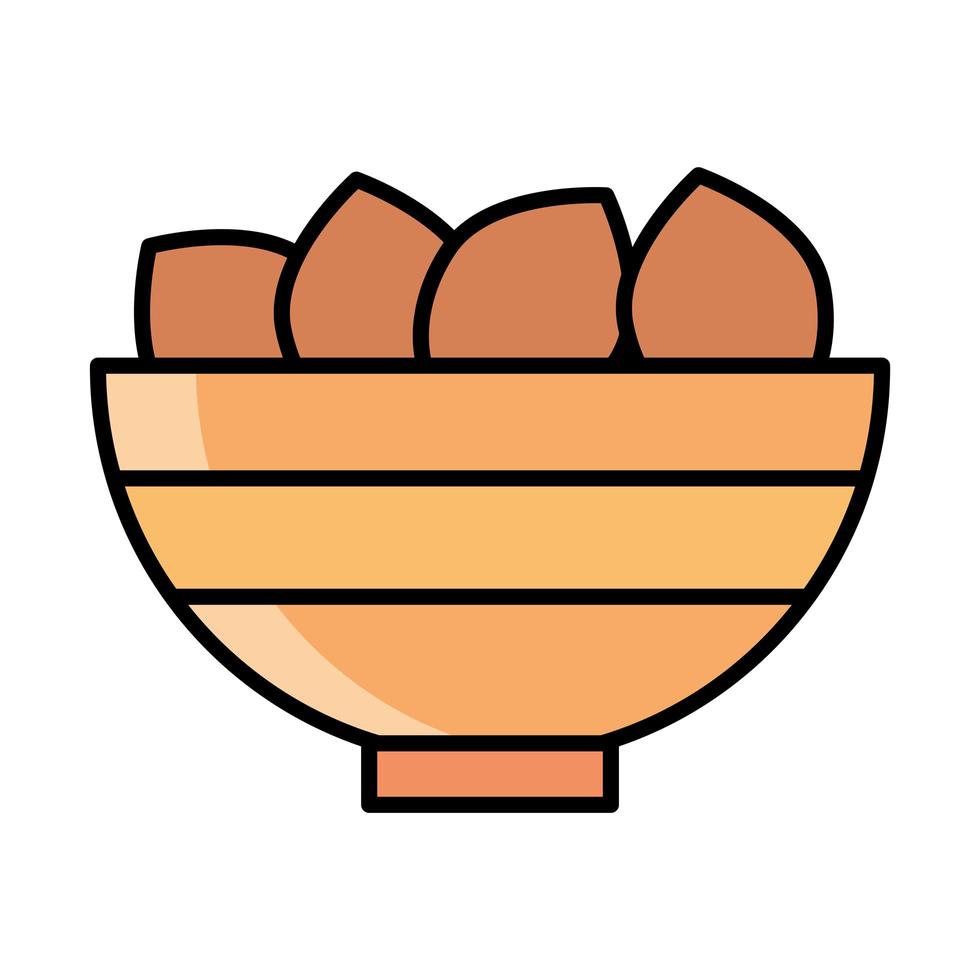 iftar meal eid mubarak islamic religious celebration line and fill icon vector