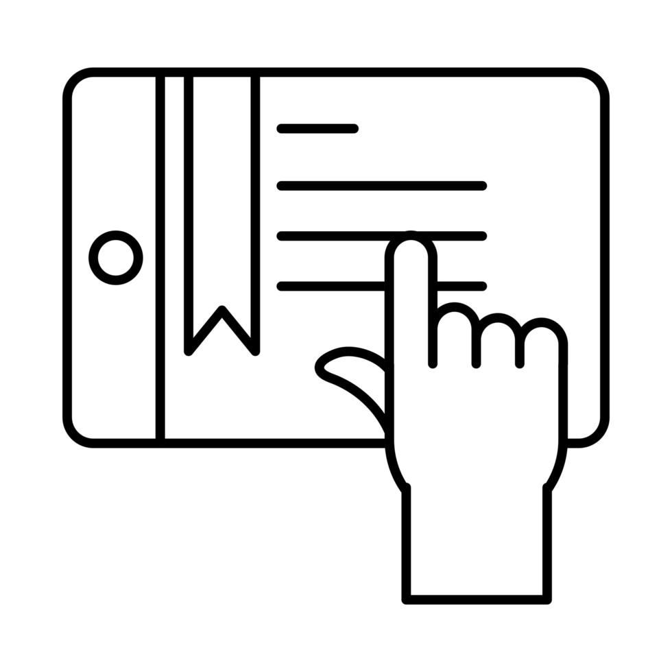 online education smartphone learning click document website and mobile training courses line style icon vector