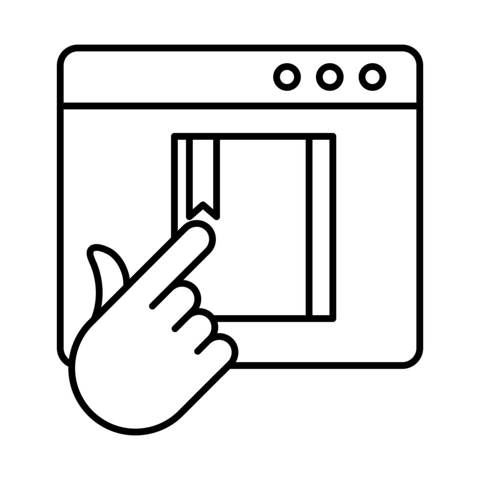 online education website ebook homework click mobile training courses line style icon vector
