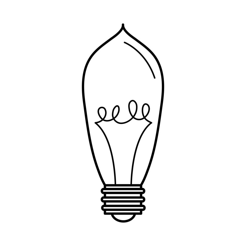electric light bulb eco idea metaphor isolated icon line style vector