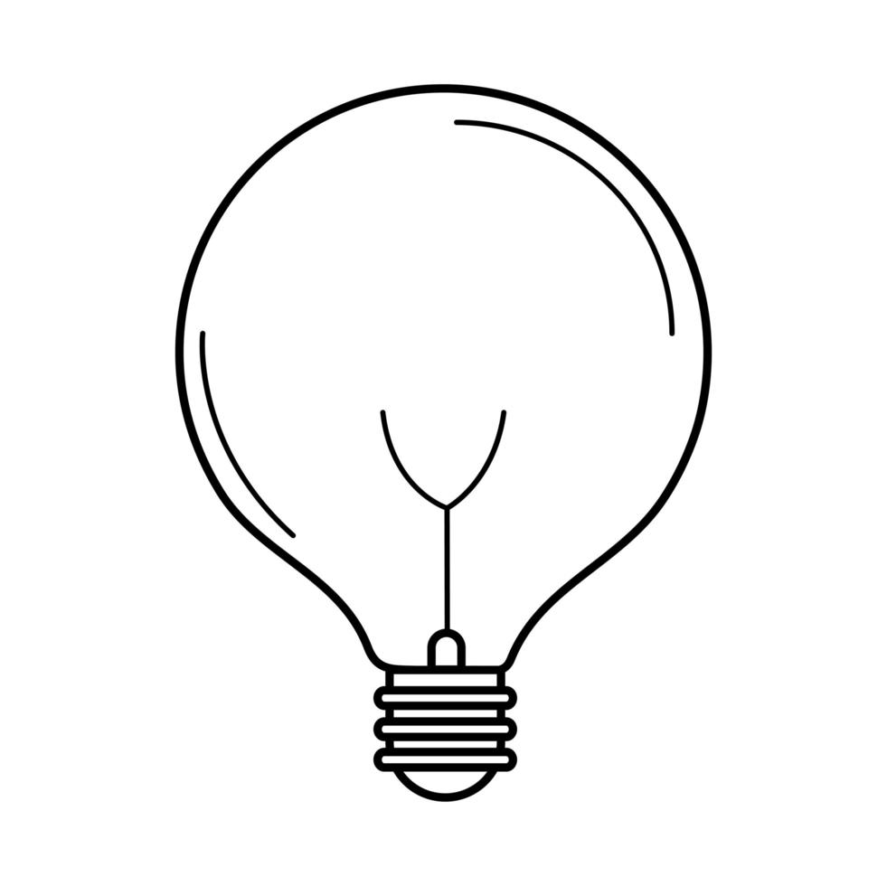 electric light bulb round lamp eco idea metaphor isolated icon line style vector