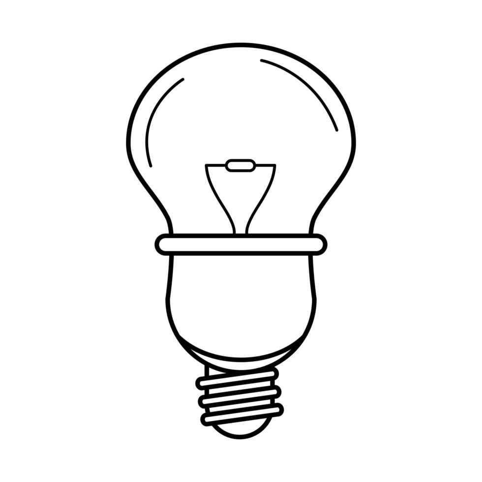 bombilla de luz eléctrica lámpara redonda eco idea metáfora icono aislado estilo de línea vector