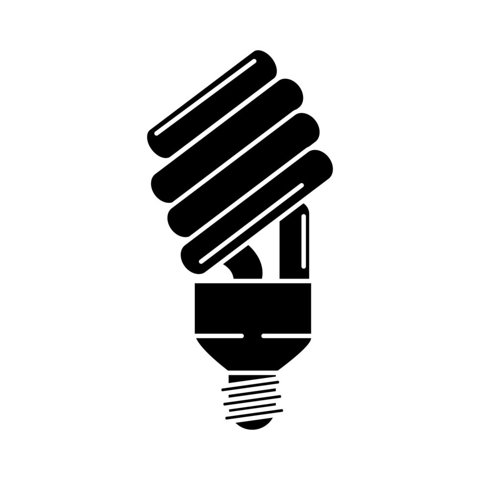 energy saving lamp electric light bulb eco idea metaphor isolated icon silhouette style vector