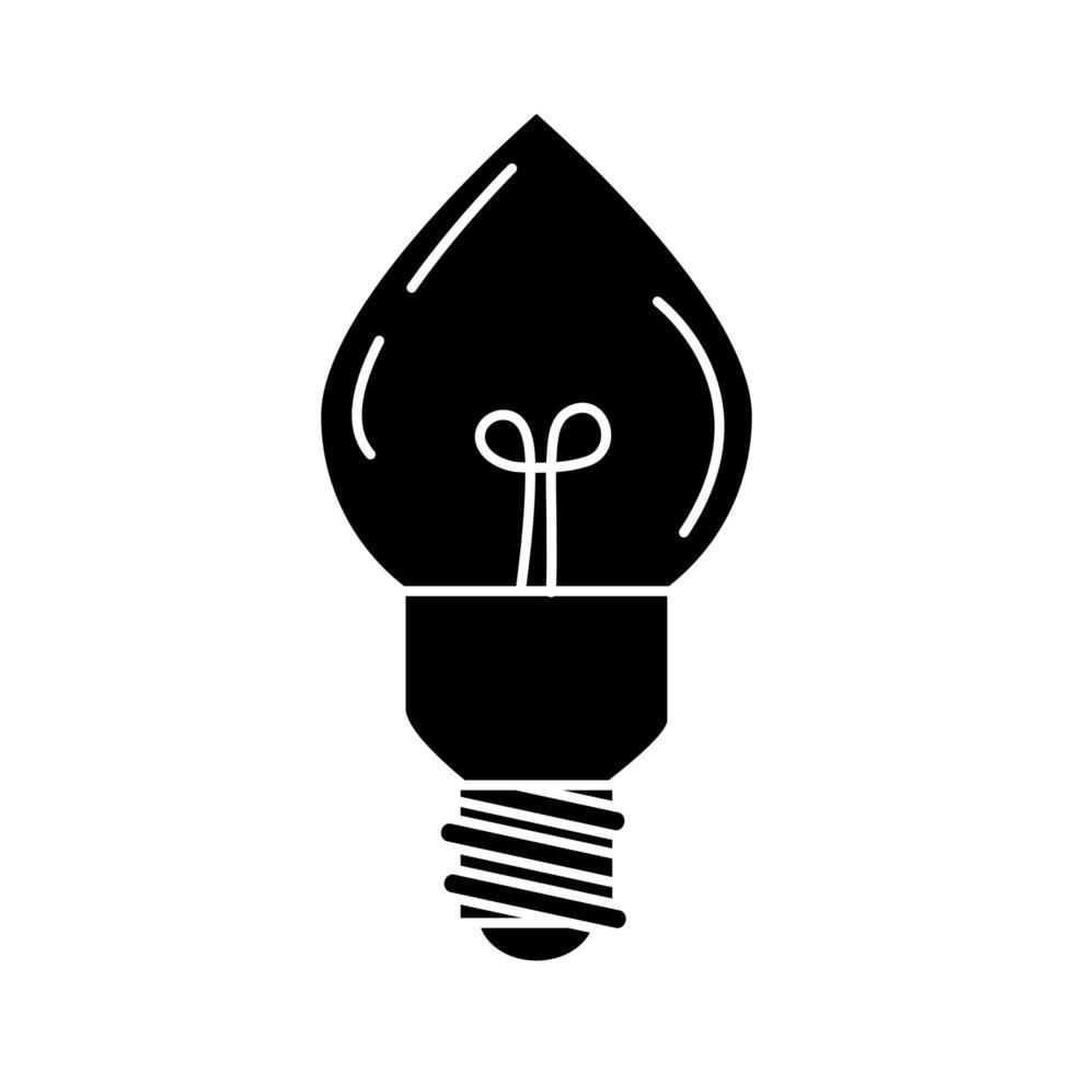 bombilla de luz eléctrica eco idea metáfora icono aislado estilo de silueta vector