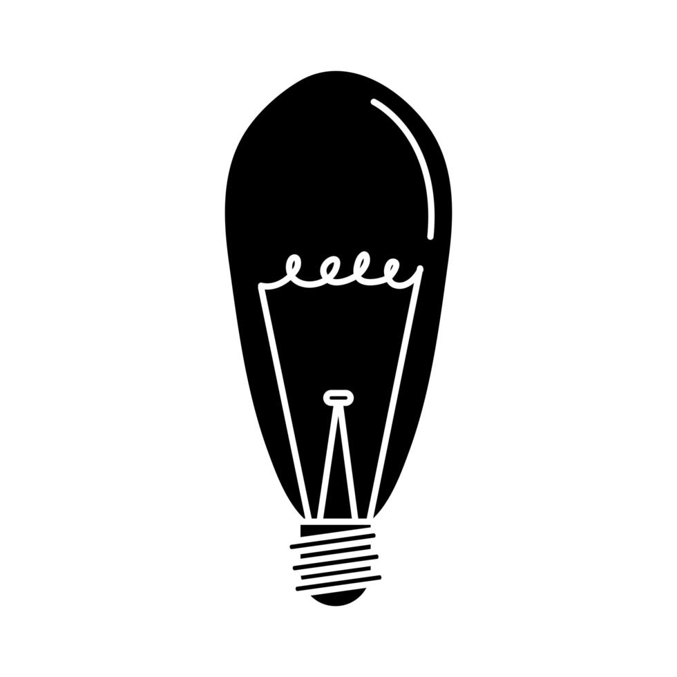 electric light bulb eco idea metaphor isolated icon silhouette style vector