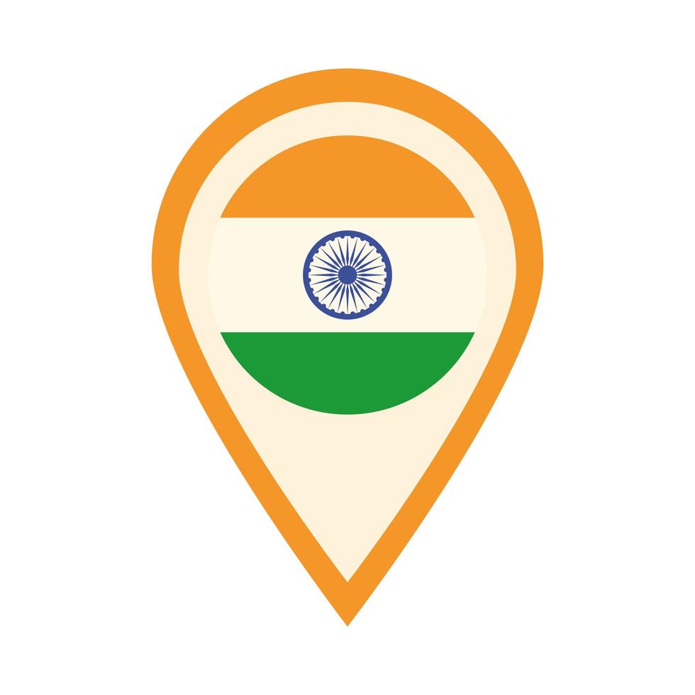 happy independence day india flag location pointer flat style icon vector