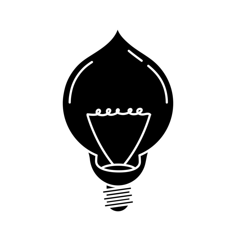 electric light bulb eco idea metaphor isolated icon silhouette style vector