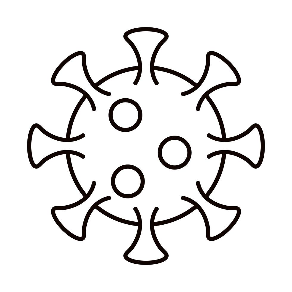 covid 19 coronavirus virus pathogen spread outbreak disease pandemic line style icon vector