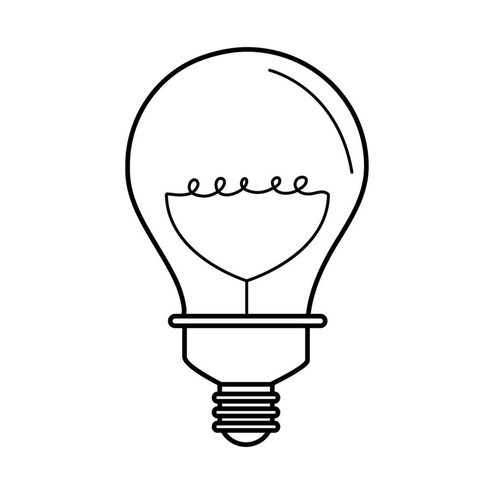 electric light bulb round lamp eco idea metaphor isolated icon line style vector