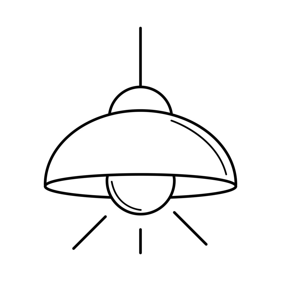 Lámpara de techo bombilla de luz eléctrica eco idea metáfora icono aislado estilo de línea vector