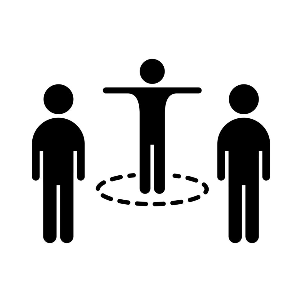 covid 19 coronavirus social distancing prevention keep distance in public society people outbreak spreading vector silhouette style icon