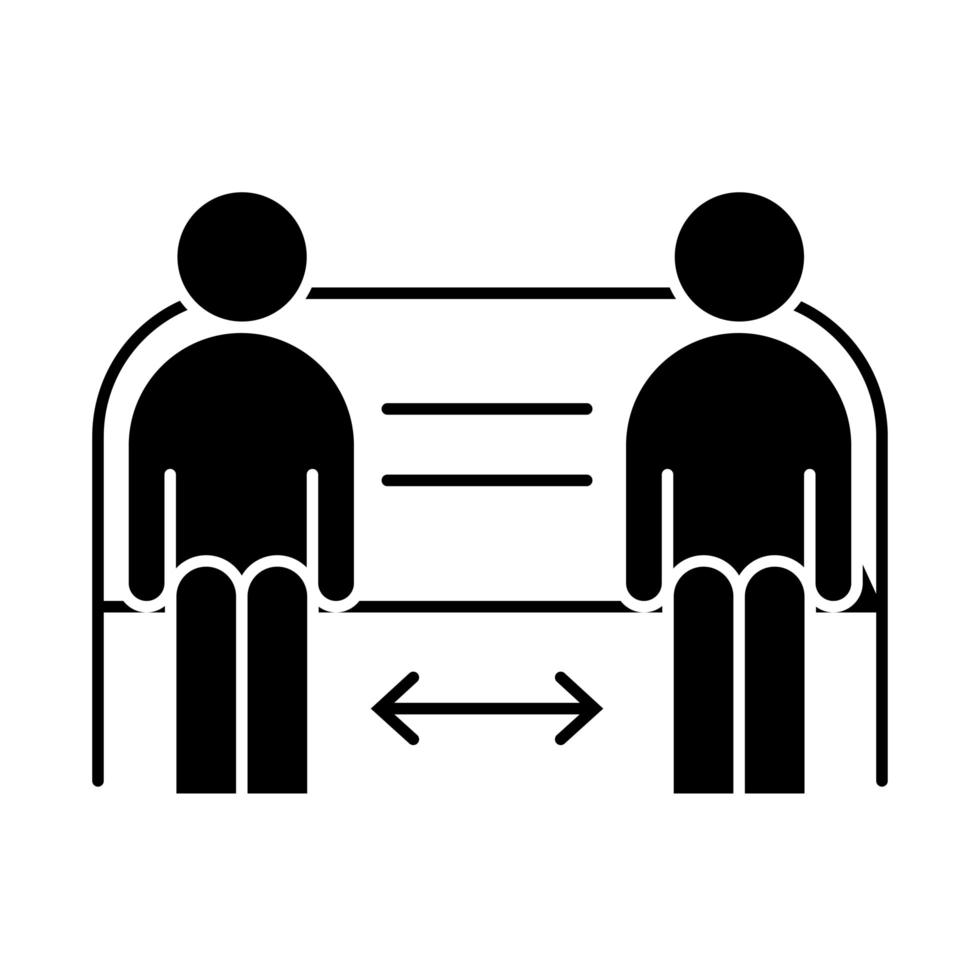 covid 19 coronavirus social distancing prevention meeting keep distance caution outbreak spreading vector silhouette style icon