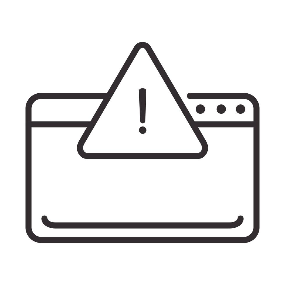 alert icon website error attention danger exclamation mark precaution line style design vector