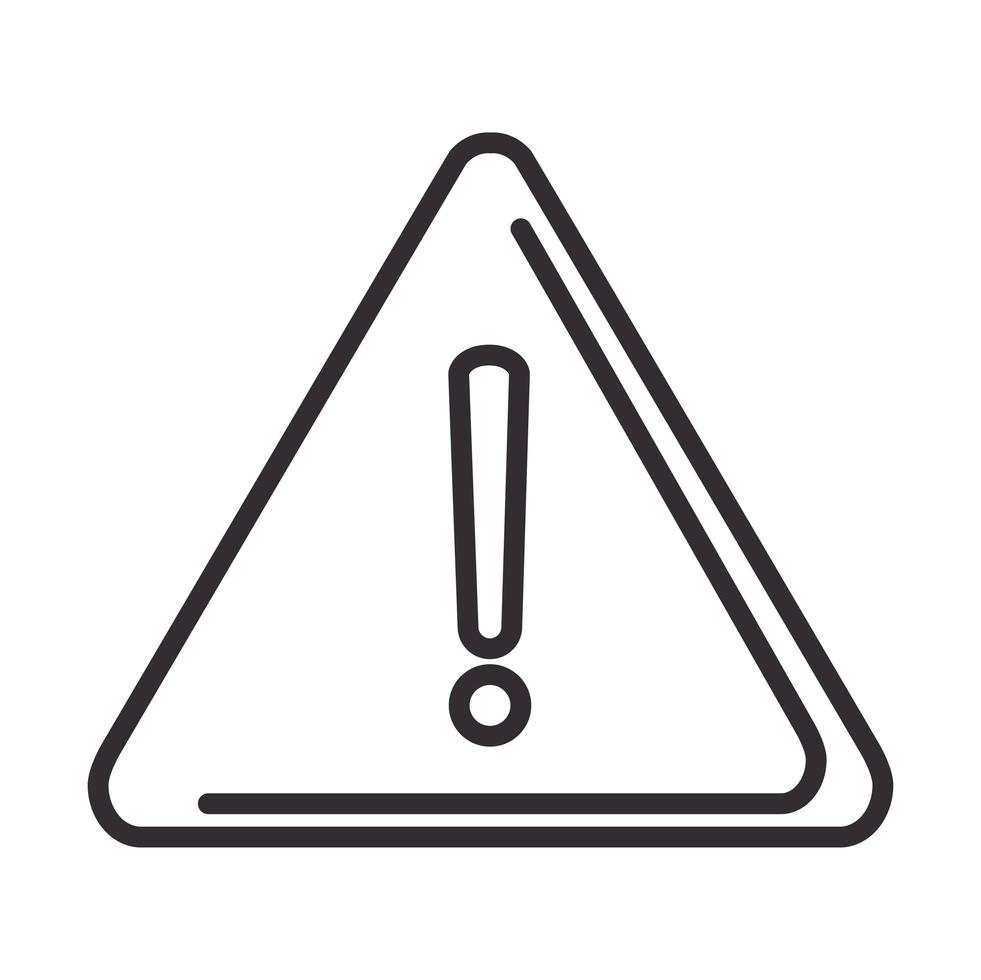 alert icon warning attention danger exclamation mark precaution line style design vector