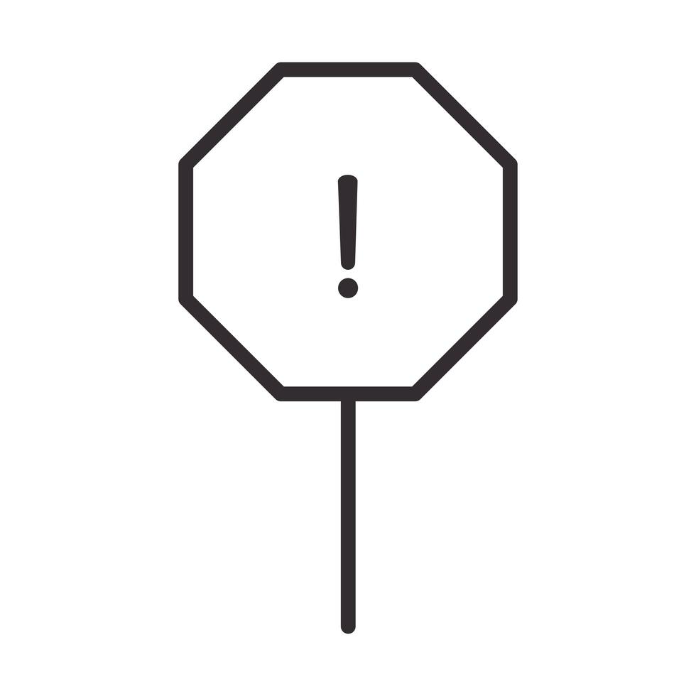 alert icon traffic warning board attention danger exclamation mark precaution line style design vector