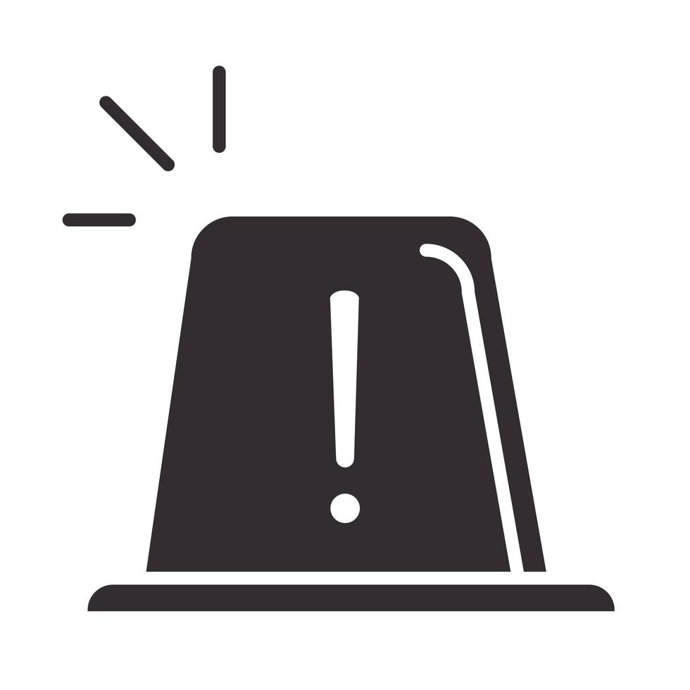 alert icon attention danger exclamation mark precaution siren silhouette style design vector