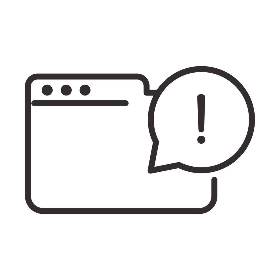 alert icon website exclamation mark attention precaution line style design vector