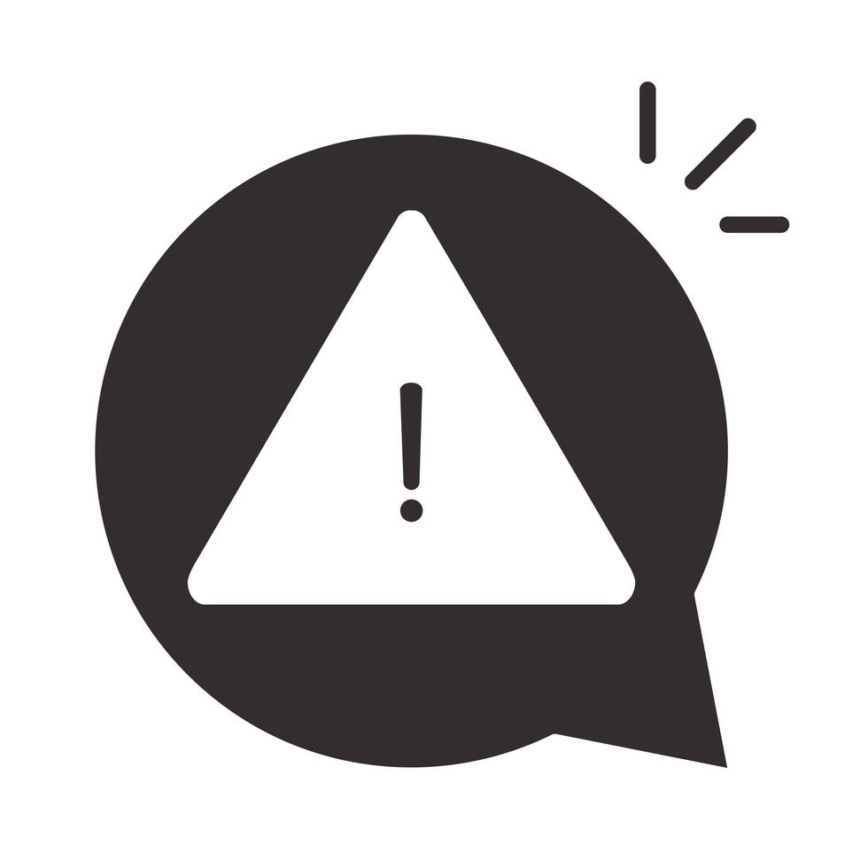 alert icon security attention danger exclamation mark precaution silhouette style design vector