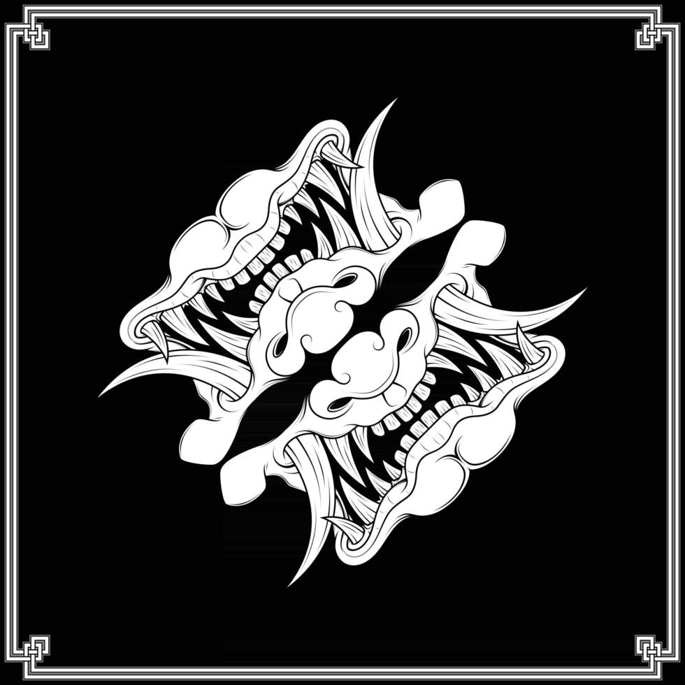 Japanese hannya bandana vector