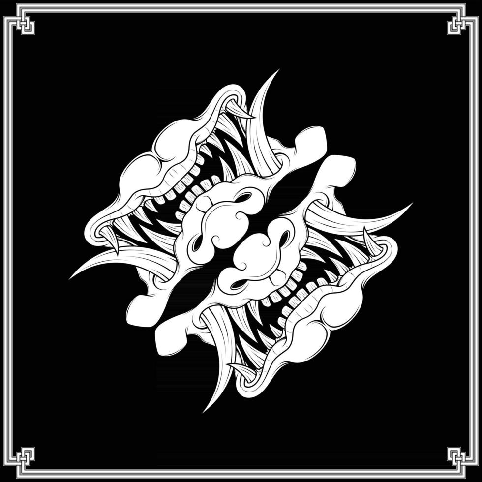 Japanese hannya bandana vector