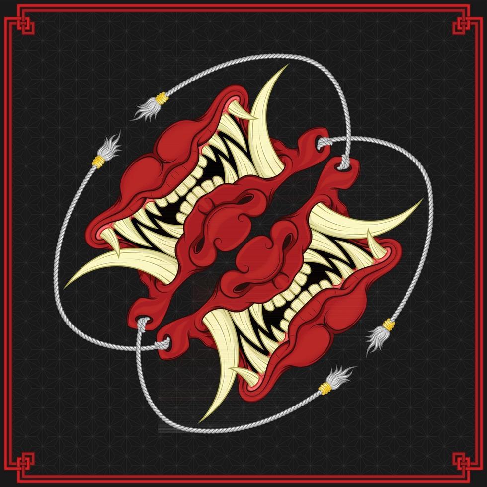 Japanese hannya bandana vector