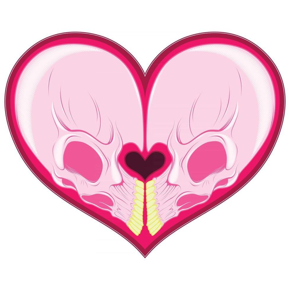 Heart shaped skull design vector